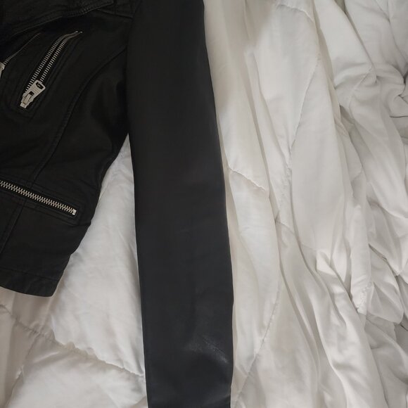 All Saints Catch Leather Biker jacket - Picture 7 of 8